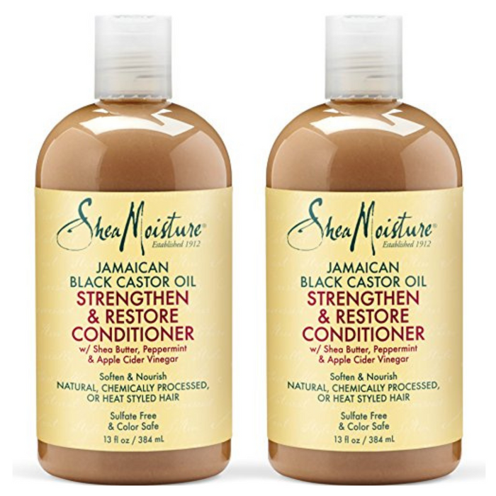 Shea Moisture Jamaican Black Castor Oil Strengthen & Restore Conditioner | Pack of 2 - 13 Oz